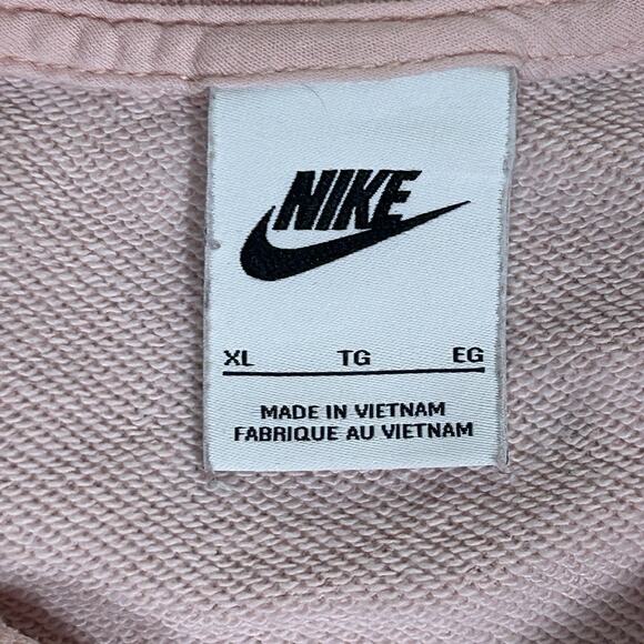 Nike Pullover Sweatshirt Athleisure Swoosh Gym Yoga Cropped Pink Women's XL - Picture 2 of 5